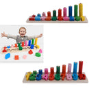 Wooden Stacking Rings Tower Numbers Counting Learning Kids Arithmetical Toy