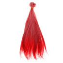 Fashion 25cm DIY Decor Long Straight Doll Wigs High Temperature Wire Wine Red