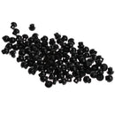100 Pieces 6mm Solid Black Round Mushroom Domed Sewing Buttons for Doll Eyes Nose Making