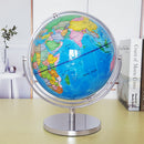 25cm Metal Base 720 Degree Rotating Geographical World Earth Map Globe Home Ornament Blue