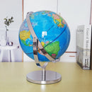 25cm Metal Base 720 Degree Rotating Geographical World Earth Map Globe Home Ornament Blue