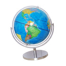 25cm Metal Base 720 Degree Rotating Geographical World Earth Map Globe Home Ornament Blue