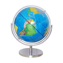 25cm Metal Base 720 Degree Rotating Geographical World Earth Map Globe Home Ornament Blue
