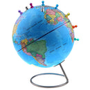 10'' Magnetic World Globe with Magnetic Pins - Earth Ocean Map Geography Antique Decorative in Style - Kids Educational Learning Toy Children