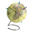 10'' Magnetic World Globe with Magnetic Pins - Earth Ocean Map Geography Antique Decorative in Style - Kids Educational Learning Toy Children
