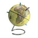 10'' Magnetic World Globe with Magnetic Pins - Earth Ocean Map Geography Antique Decorative in Style - Kids Educational Learning Toy Children