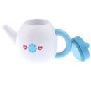 Wooden Blue Teapot for Kids Pretend Play House Toys Home Table Decoration