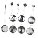 Kids Kitchen Cookware Playset C (12pcs, Stainless Steel) for Children Pretend Play Chef Cooking