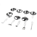 Kids Kitchen Cookware Playset C (12pcs, Stainless Steel) for Children Pretend Play Chef Cooking