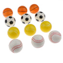 12 Pieces Sports Ball PU Sponge Bouncy Ball Squeezing Toy Gift for Kids/Adults Play Fun