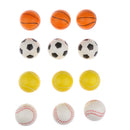 12 Pieces Sports Ball PU Sponge Bouncy Ball Squeezing Toy Gift for Kids/Adults Play Fun