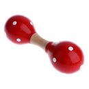 14cm Length Kids Music Instrument Wooden Double-head Maracas Baby Early Learning Rattles Sounding Toy
