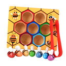 Children Preschool Wooden Bee Clip Out Montessori Educational Toy B-day Gift