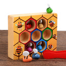 Children Preschool Wooden Bee Clip Out Montessori Educational Toy B-day Gift