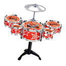 Cool Playing Drum Sound Musical Toy Drum Percussion Instruments Set Kids Play Fun Birthday Gift - 5 Drums Red