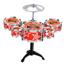 Cool Playing Drum Sound Musical Toy Drum Percussion Instruments Set Kids Play Fun Birthday Gift - 5 Drums Red