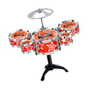 Cool Playing Drum Sound Musical Toy Drum Percussion Instruments Set Kids Play Fun Birthday Gift - 5 Drums Red