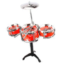 Mini Jazz Band Drum Kits Percussion Instruments Set Children Educational Musical Toy -3 Drums Red