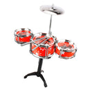 Mini Jazz Band Drum Kits Percussion Instruments Set Children Educational Musical Toy -3 Drums Red