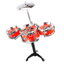 Mini Jazz Band Drum Kits Percussion Instruments Set Children Educational Musical Toy -3 Drums Red