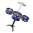 Cool Playing Drum Sound Musical Toy Drum Percussion Instruments Set Kids Play Fun Birthday Gift -3 Drums Blue