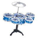Mini Jazz Band Drum Kits Percussion Instruments Set Children Educational Musical Toy - 5 Drums Blue Small