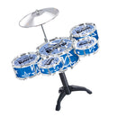 Mini Jazz Band Drum Kits Percussion Instruments Set Children Educational Musical Toy - 5 Drums Blue Small