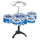 Mini Jazz Band Drum Kits Percussion Instruments Set Children Educational Musical Toy - 5 Drums Blue Small