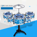 Mini Jazz Band Drum Kits Percussion Instruments Set Children Educational Musical Toy - 5 Drums Blue Small