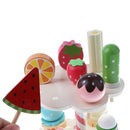 Baby Early Learning Wooden 3-Layer Strawberry Ice Cream Stand Kids Food Role Play Activity Game Xmas Gift