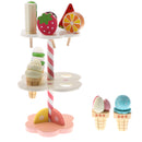 Baby Early Learning Wooden 3-Layer Strawberry Ice Cream Stand Kids Food Role Play Activity Game Xmas Gift