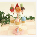 Baby Early Learning Wooden 3-Layer Strawberry Ice Cream Stand Kids Food Role Play Activity Game Xmas Gift