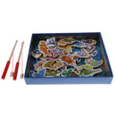 Magnetic Fishing Rod Catching Frog Kids Wooden Toy Play Activity Game 34pcs