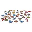 Magnetic Fishing Rod Catching Frog Kids Wooden Toy Play Activity Game 34pcs