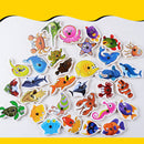 Magnetic Fishing Rod Catching Frog Kids Wooden Toy Play Activity Game 34pcs