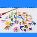 Magnetic Fishing Rod Catching Frog Kids Wooden Toy Play Activity Game 34pcs