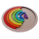 7 Colors 14 Pcs Wooden Rainbow Bricks Stacking Blocks Kids Educational Toy