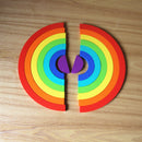 7 Colors 14 Pcs Wooden Rainbow Bricks Stacking Blocks Kids Educational Toy