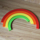 7 Colors 14 Pcs Wooden Rainbow Bricks Stacking Blocks Kids Educational Toy