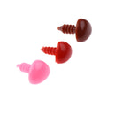 75 Pieces 6-12mm Assorted Size Black Plastic Safety Eyes & Triangle Noses with Washers for Teddy Bear DIY Making