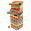 54 Pcs Wooden Blocks Tower Blcoks Stacking & Take Out Dice Balance Game Kids Educational Toy Family Play Fun