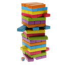 54 Pcs Wooden Blocks Tower Blcoks Stacking & Take Out Dice Balance Game Kids Educational Toy Family Play Fun