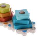 Kids Early Learning Wooden 4 Pillars Wisdom Column Geometry Blocks Matching Baby Developmental Toy Playset