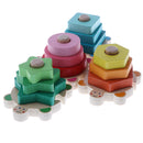 Kids Early Learning Wooden 4 Pillars Wisdom Column Geometry Blocks Matching Baby Developmental Toy Playset