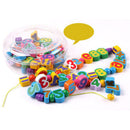 Lacing Bead Set - 80 Beads, and 1 Thread String - Kid Montessori Sorting Toy