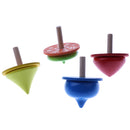 Pack Of 4 Handmade Painted Wooden Assorted Shapes Spinning Tops Educational Toy