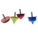 Pack Of 4 Handmade Painted Wooden Assorted Shapes Spinning Tops Educational Toy
