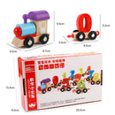 Children Preschool Wooden Digital 0~9 Number Train Blocks Board Game Kids Early Learning Toy Gift