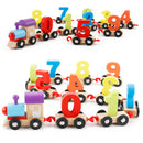 Children Preschool Wooden Digital 0~9 Number Train Blocks Board Game Kids Early Learning Toy Gift