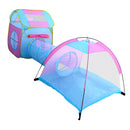 55'' Kids Playhouse Tent With Tunnel Set, Portable Outdoor Indoor Pop Up Playhouse Ball Pit Tent Toys Toddlers Child Christmas Gift